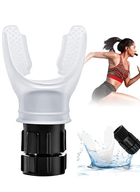 Breathing Exercise Device with Adjustable Resistance - Enhance Strength, Improve Endurance - For Increased Lung Capacity, Sleep & Physical Performance (White)