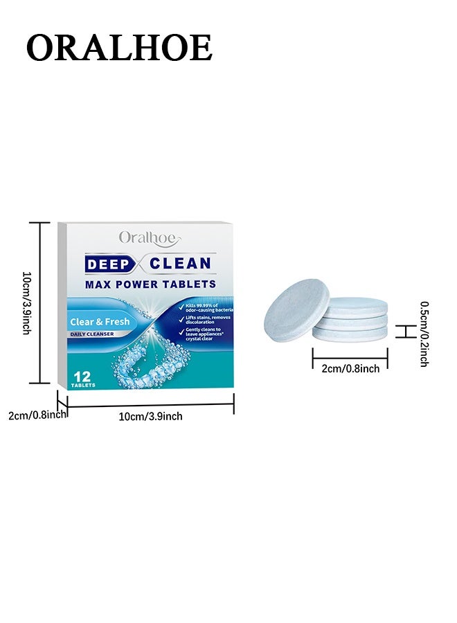 ORALHOE Retainer Cleaner Tablets - 12 Denture Cleaning Tablets & Aligner Cleaner - Removes Odors & Stains - For Aligners, Retainers, Dentures, Night Guards - Mint Flavor - Image 2