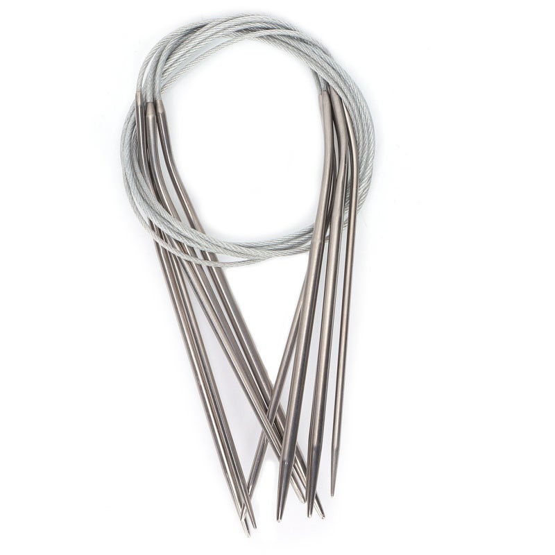 Circular Knitting Needles: Stainless Steel Smooth Surface Comfort Grip - Barb-Free Tip Smooth Yarn Slide Interchangeable Needles for Beginners Yarn Crafts & Daily Knitting Projects - Image 5