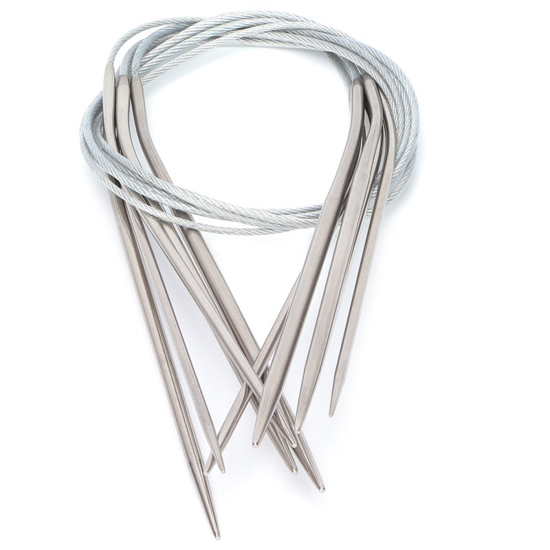 Circular Knitting Needles: Stainless Steel Smooth Surface Comfort Grip - Barb-Free Tip Smooth Yarn Slide Interchangeable Needles for Beginners Yarn Crafts & Daily Knitting Projects - Image 4