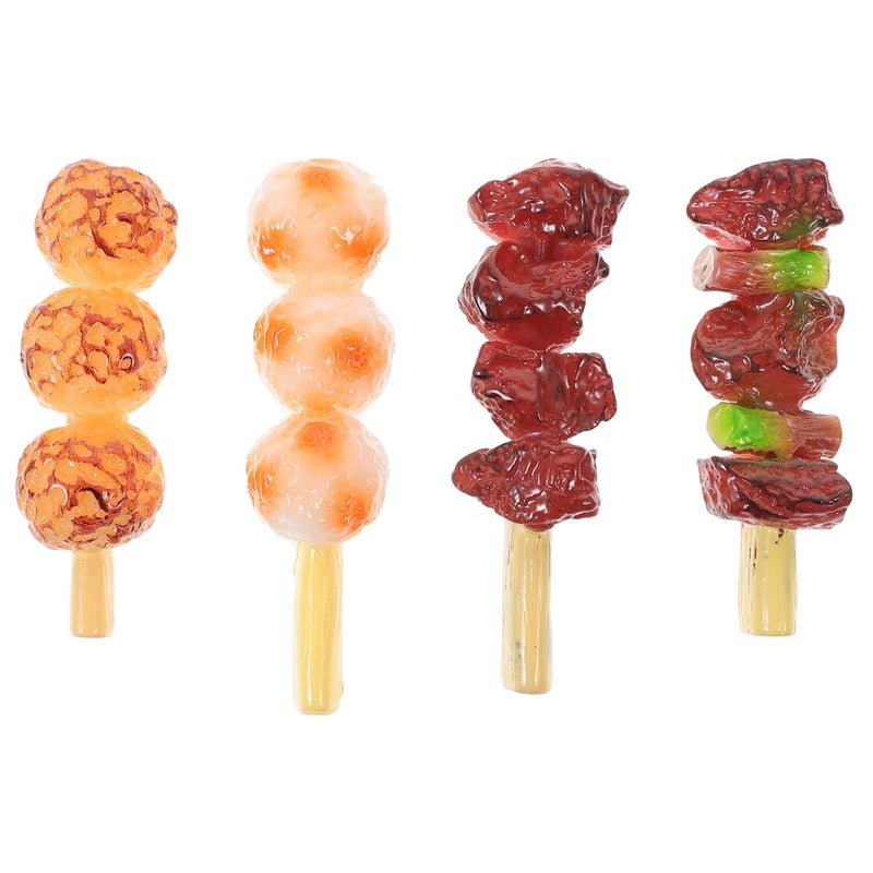 Simulation Roast Beef Strings Artificial Food Toy 4Pcs Kids Play Kitchen Display - Image 2