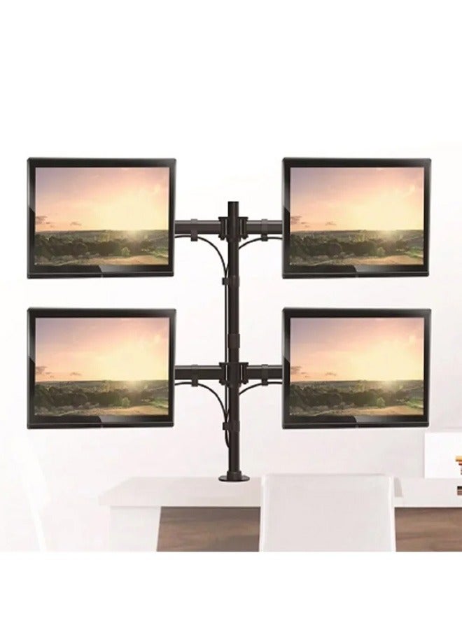 Skill Tech Skilltech SH C048 Quad 4 Monitor Articulating Desk Mount for 13"-27" Screens | Full Motion Tilt/Swivel | Economy VESA Arm | Clamp Install - Image 3