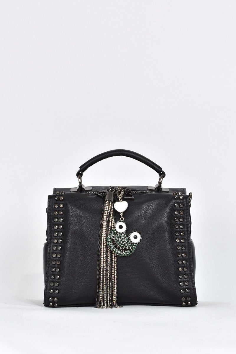 Elatae Women's Soft Leather Daily Shoulder Strap Hand Bag Black 17350  - Image 1