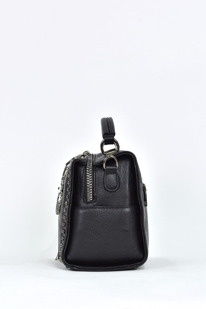Elatae Women's Soft Leather Daily Shoulder Strap Hand Bag Black 17350  - Image 3