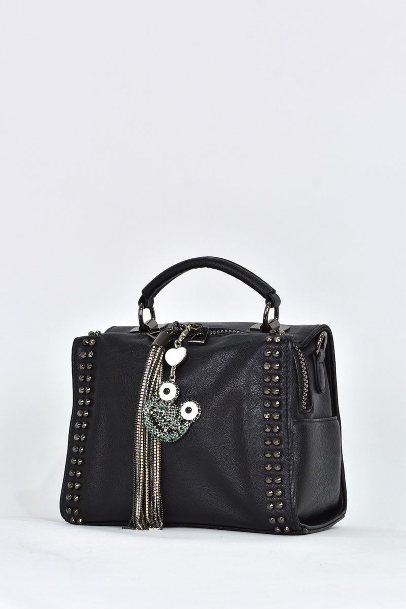 Elatae Women's Soft Leather Daily Shoulder Strap Hand Bag Black 17350  - Image 5