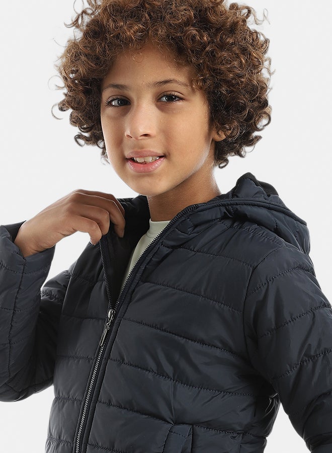 Andora Basic Pump Zipper Closure Navy Jacket_Navy - Image 4