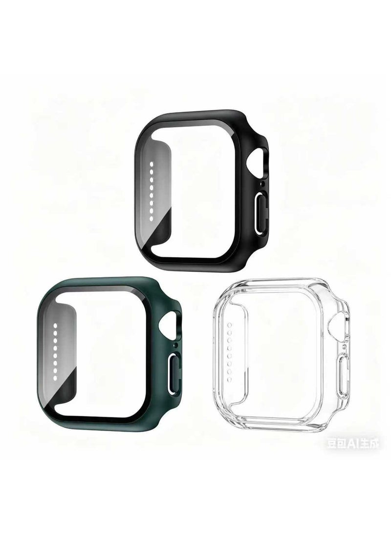 Protective Case Compatible with Apple Watch SE 3/SE 2/SE 44mm Case with Tempered Film Screen Protector for iWatch Series 6/5/4 44mm Full Protective Hard PC Bumper Touch Sensitive HD Screen Cover - Image 1