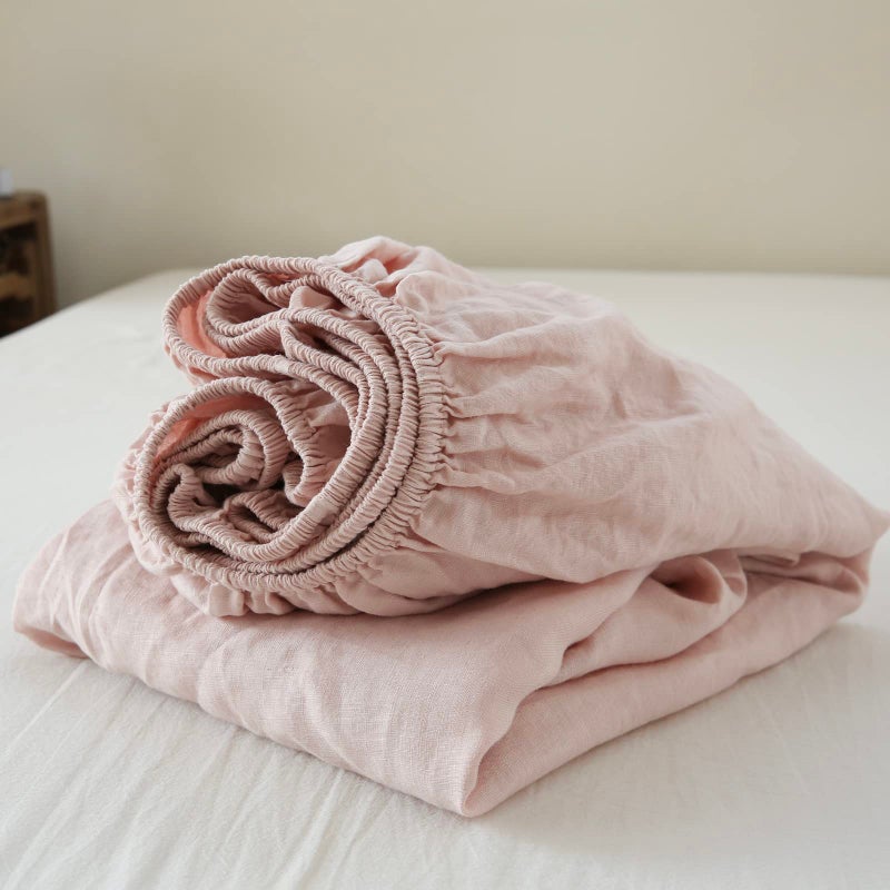 King Linens كينغ بياضات 100 ٪ من الكتان المجهز بالألواح الصلبة مغسولة - (قطعة واحدة) - Image 1