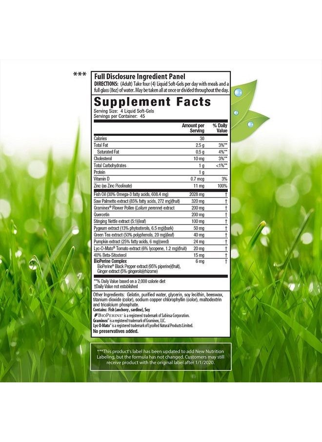 Irwin Naturals Prosta-Strong - Prostate Health Support with Saw Palmetto, Lycopene, Pumpkin Seed & More - 180 Liquid Softgels  - Image 2