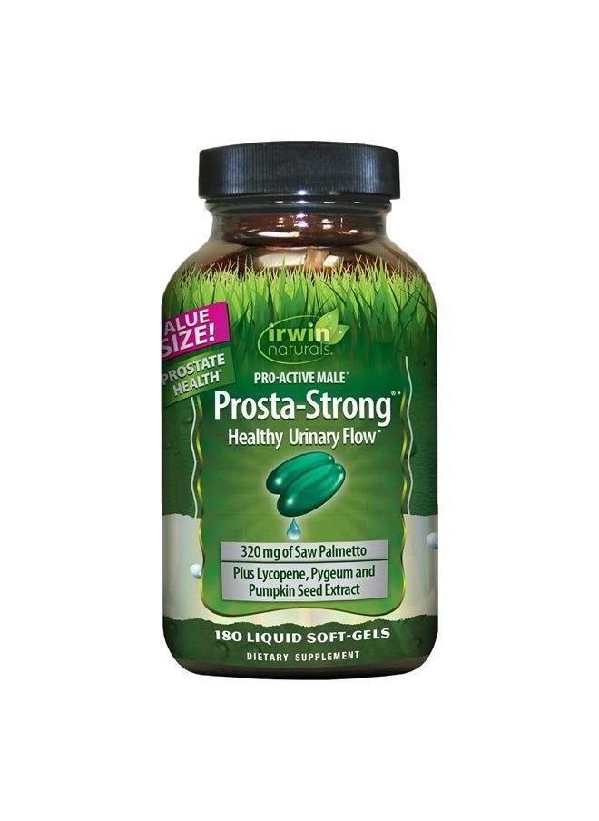 Irwin Naturals Prosta-Strong - Prostate Health Support with Saw Palmetto, Lycopene, Pumpkin Seed & More - 180 Liquid Softgels  - Image 1