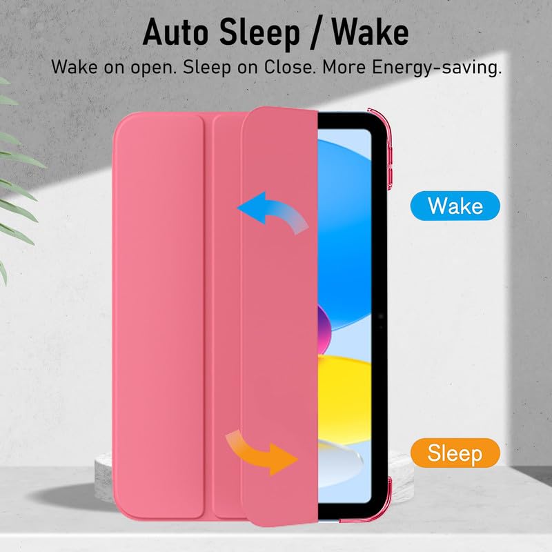 Robustrion Cover for iPad 11th (A16) / 10th Generation Cover Case (2022/2025), Trifold Flip Case Cover for iPad 11th Generation 11 inch / 10th Gen 10.9 inch [Auto Sleep Wake Suppport] - Hot Pink - Image 3