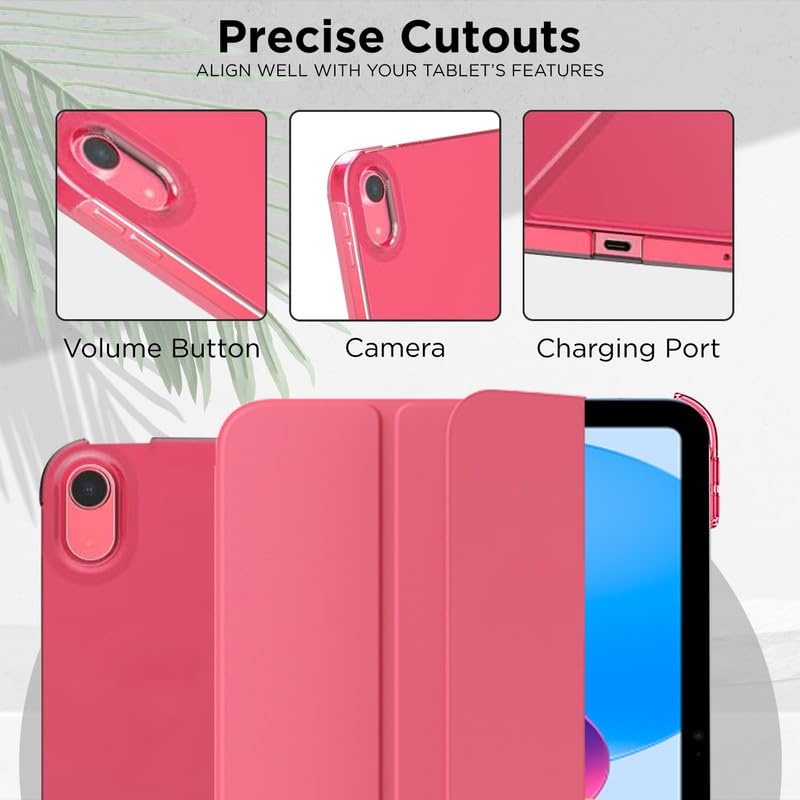 Robustrion Cover for iPad 11th (A16) / 10th Generation Cover Case (2022/2025), Trifold Flip Case Cover for iPad 11th Generation 11 inch / 10th Gen 10.9 inch [Auto Sleep Wake Suppport] - Hot Pink - Image 5