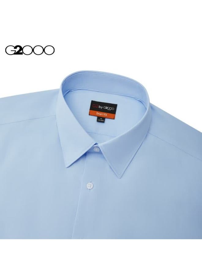 G2000 [wrinkle-free/easy-care] Men's Spring And Summer Commuter Short-sleeve Shirt, Same As In Shopping Malls, Pink-blue Color, Size S/03 - Image 2