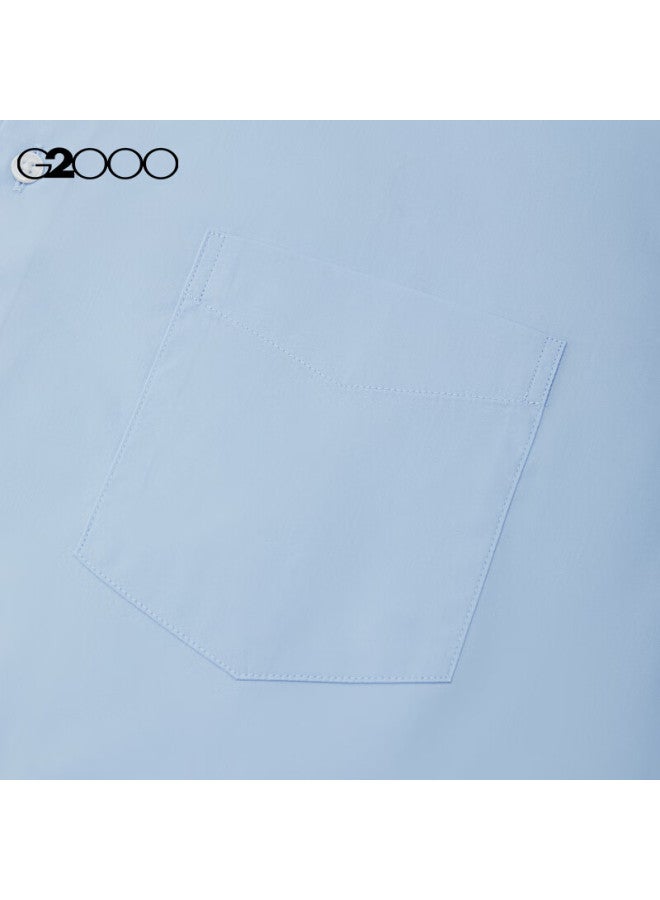 G2000 [wrinkle-free/easy-care] Men's Spring And Summer Commuter Short-sleeve Shirt, Same As In Shopping Malls, Pink-blue Color, Size S/03 - Image 3