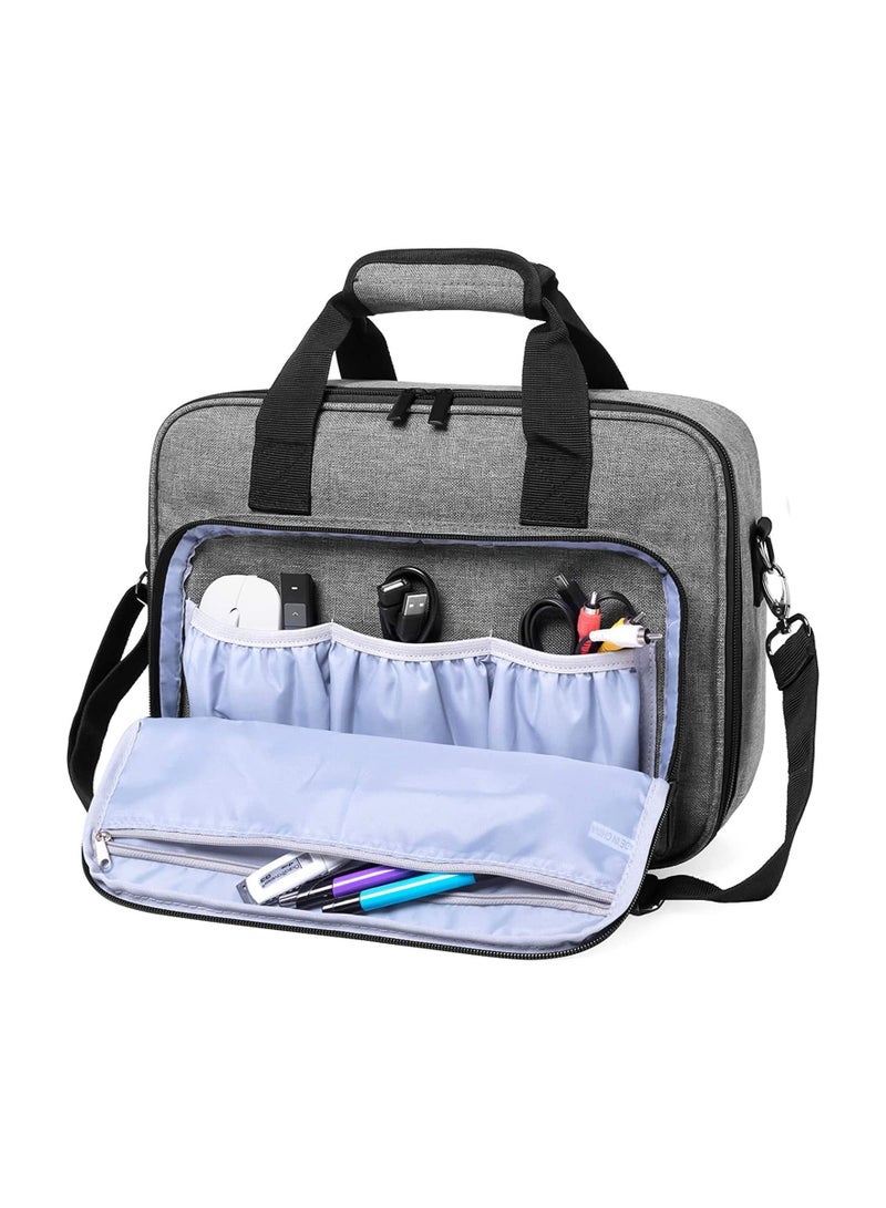 XICEN Projector Bag, Projector Travel Bag ,home AV cable accessory storage bag, crossbody and hand-held, multi-functional and portable (gray) - Image 4
