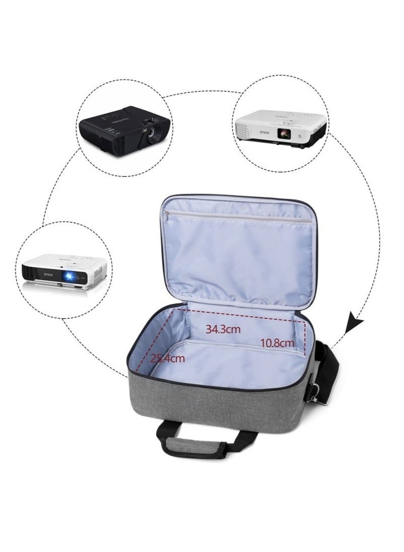 XICEN Projector Carrying Case,Projector storage Bag with Accessories Storage Pockets & Adjustable Shoulder Straps,Shockproof Projector Travel Bag,13.75 x 10.5 x 4.5 Inches - Image 4