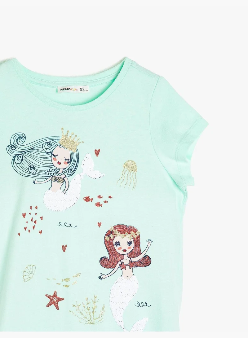 KOTON Printed T-Shirt Short Sleeve