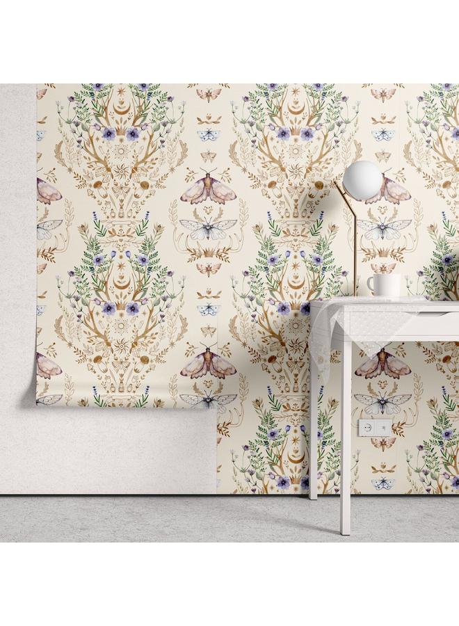 Bluejw Multi-element Animal And Plant Flowers Black Self-adhesive Wallpaper Foreign Trade Hot-selling Wallpaper Removable Transformation Mural - Image 3