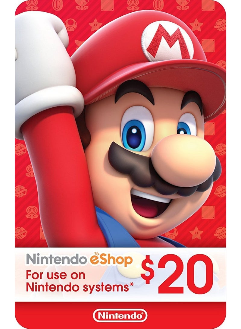 Nintendo eShop US $20 Gift Card (Digital)