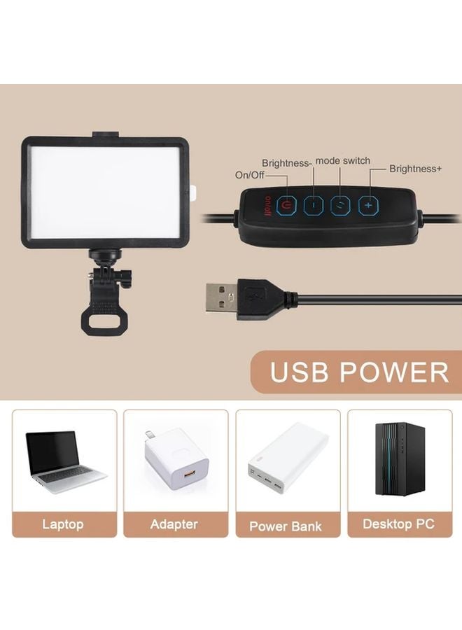 UEGOGO ضوء LED مربع 6 بوصة أسود قابل للتعتيم ثلاثي الألوان 4 مرشحات ألوان يعمل بالطاقة عبر USB - Image 5