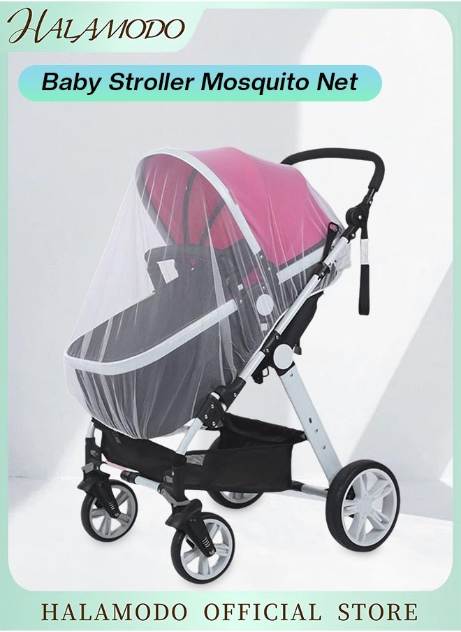 HALAMODO Mosquito Net for Stroller Breathable Baby Bug Netting Portable Mosquito with Tear-Resistant Dense Mesh Curtain Barrier for Bassinets & Cradles & Playards & Portable Mini Crib  - Image 1