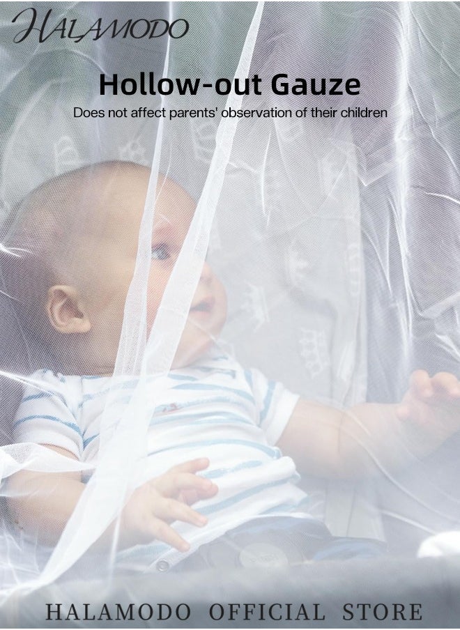 HALAMODO Mosquito Net for Stroller Breathable Baby Bug Netting Portable Mosquito with Tear-Resistant Dense Mesh Curtain Barrier for Bassinets & Cradles & Playards & Portable Mini Crib  - Image 4