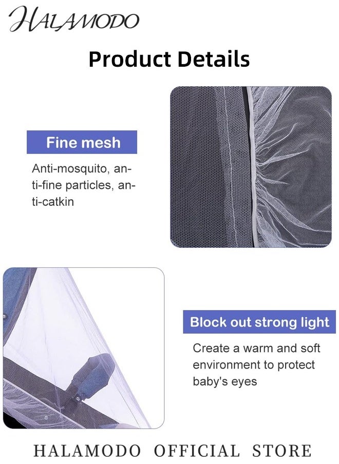HALAMODO Mosquito Net for Stroller Breathable Baby Bug Netting Portable Mosquito with Tear-Resistant Dense Mesh Curtain Barrier for Bassinets & Cradles & Playards & Portable Mini Crib  - Image 3