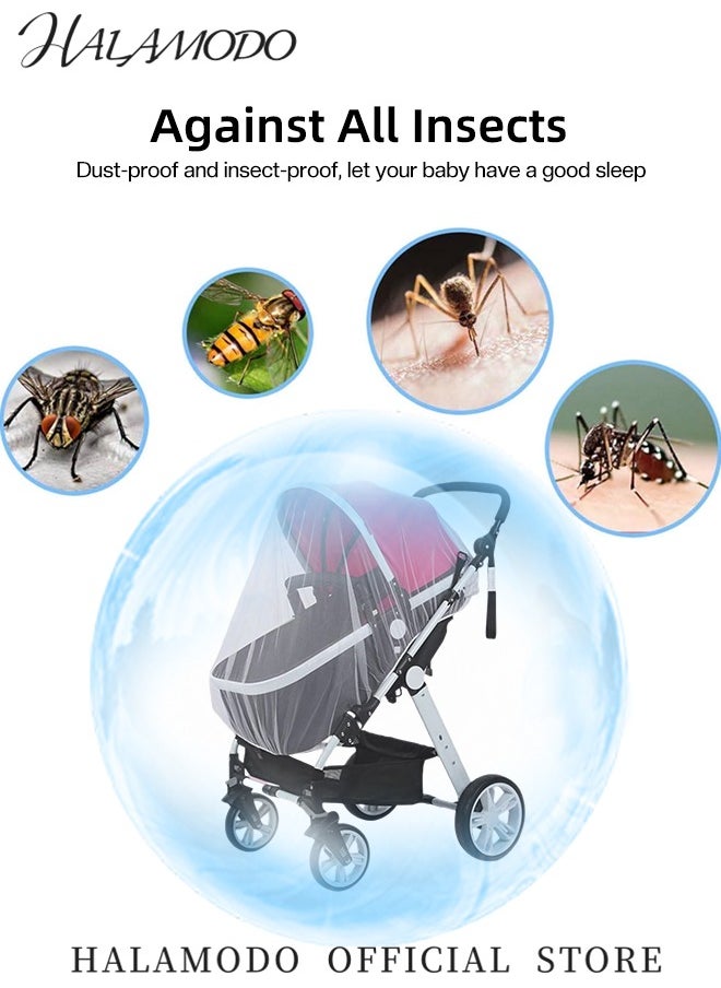 HALAMODO Mosquito Net for Stroller Breathable Baby Bug Netting Portable Mosquito with Tear-Resistant Dense Mesh Curtain Barrier for Bassinets & Cradles & Playards & Portable Mini Crib  - Image 5