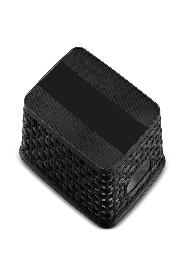Seseno Set of 6 Plastic Storage Baskets - Small Pantry Organizer Basket Bins - Household Organizers with Cutout Handles for Kitchen Organization, Countertops, Cabinets, Bedrooms, and Bathrooms - Image 3