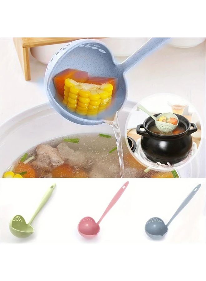Pink Long Handle Soup Spoon With Filter Strainer 2 In 1 Kitchen Colander Tool - Image 5