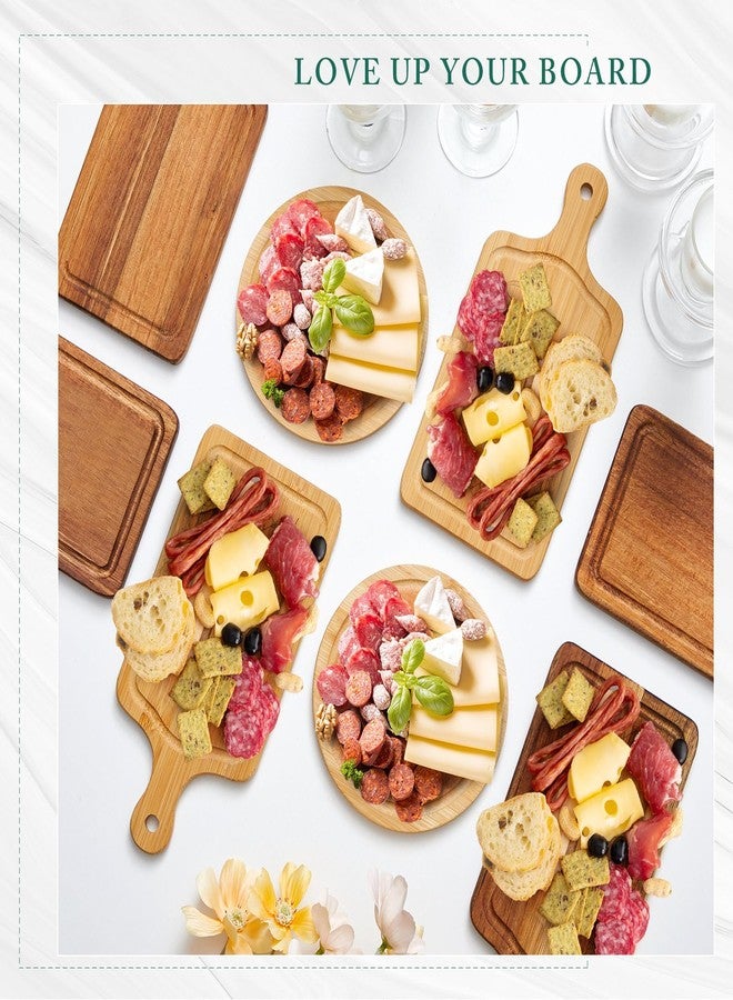 Ziliny 6 Set Bridal Baby Shower Cheese Prizes Wooden Square Board Gift Set Knives Forks Thank You Tags with Box for Guests for Valentines Bridal Baby Shower Housewarming Gifts (Acacia Color) - Image 5