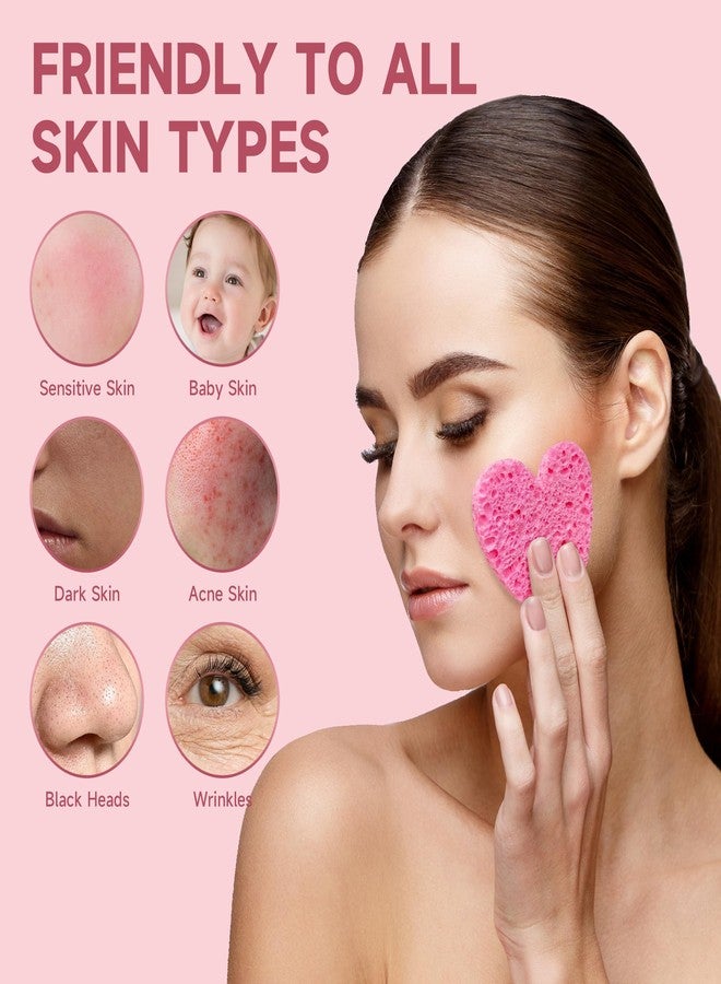 Lilac 100 Count Compressed Pink Facial Sponges | 100% Natural Cellulose Eco-Friendly Makeup Sponges for Gentle Cleansing, Exfoliating & Stubborn Makeup Removal | Travel & Home Beauty Essentials for Women - Image 3