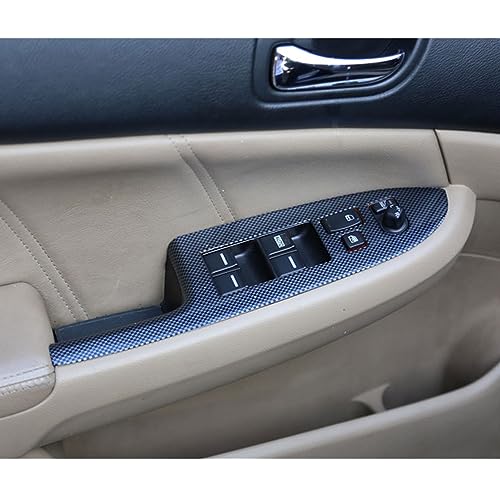 SZFKACCESS for 2003 2004 2005 2006 2007 Honda Accord Glossy Carbon Fiber Style ABS Door Window Lift Buttons Cover Trims - Image 4