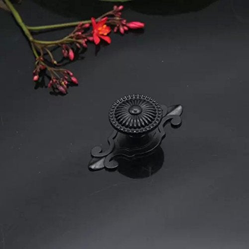 CSKB Black Antique Vintage Retro Drawer Cabinet Metal Knobs with Backplates 12 PCS,Mushroom Shape Pulls Handle Dresser Knob - Image 5