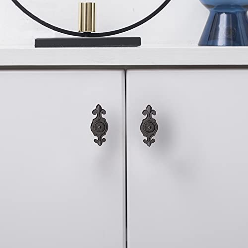 CSKB Black Antique Vintage Retro Drawer Cabinet Metal Knobs with Backplates 12 PCS,Mushroom Shape Pulls Handle Dresser Knob - Image 4