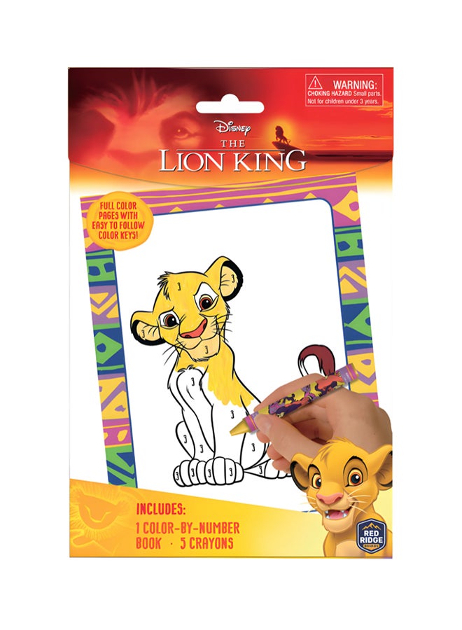 Disney Lion King Color by Number | 1 Book & 5 Crayons | Easy to Follow Color Key | Age 3+ - Image 1