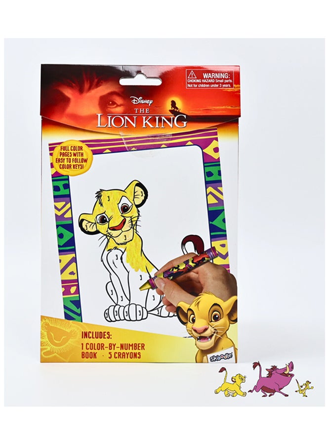 Disney Lion King Color by Number | 1 Book & 5 Crayons | Easy to Follow Color Key | Age 3+ - Image 2
