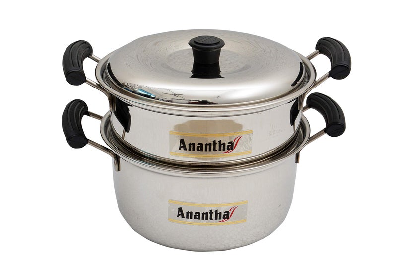 Anantha Stainless Steel 2 Separate Tiers 2 Tier Multi-Purpose Steamer (Silver) - Image 1