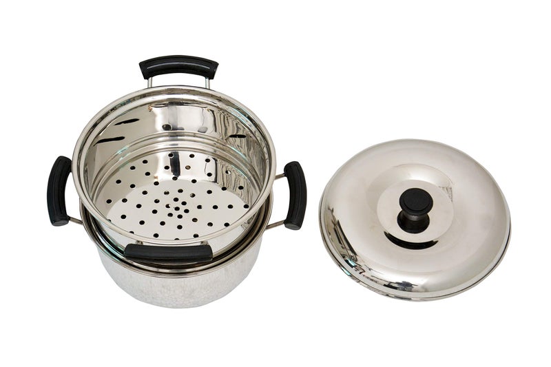 Anantha Stainless Steel 2 Separate Tiers 2 Tier Multi-Purpose Steamer (Silver) - Image 2