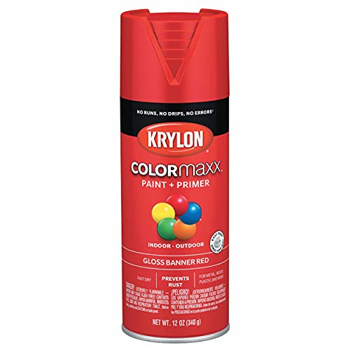 Krylon K05503007 COLORmaxx Spray Paint and Primer for Indoor/Outdoor Use, Gloss Banner Red 12 Ounce (Pack of 1) - Image 1