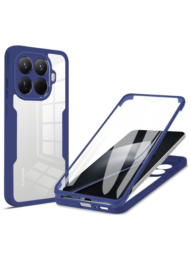 general Case Compatible with Xiaomi 15T Pro 5G 360° Full Body Protection Military-Grade Shockproof TPU Clear Phone Cover with Screen Protector