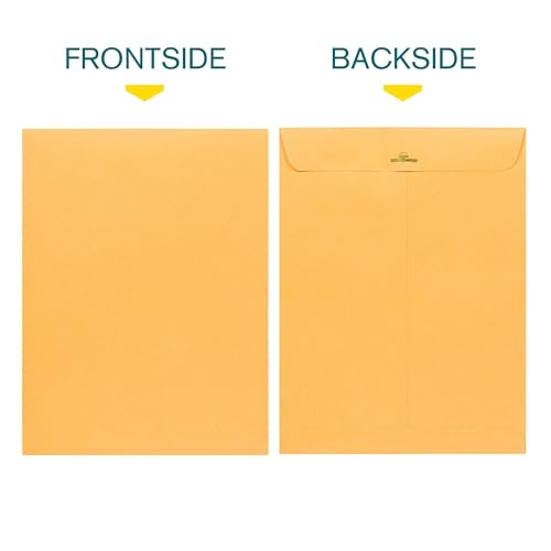 EnDoc Clasp Envelopes 9x12 Inches Brown Kraft Catalog Letter Envelopes - 30 Pack - with Clasp Closure & Gummed Seal - 28lb Heavyweight Paper Envelopes for Home, Office, Business, Legal or School - Image 3