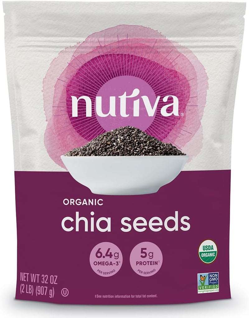 Nutiva بذور الشيا السوداء العضوية من نوتيفا - 32 أونصة - Image 1