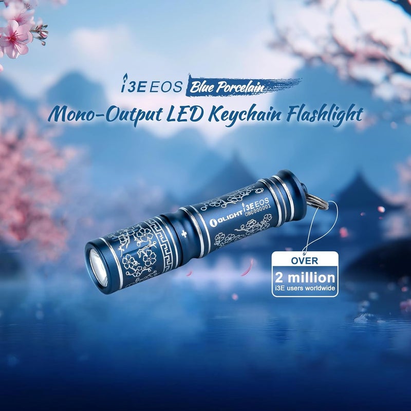 OLIGHT i3E EOS PMMA TIR Lens AAA EDC Flashlight 90 Lumens Compact Keychain Flash Light for Night, Camping (Blue Porcelain) - Image 2