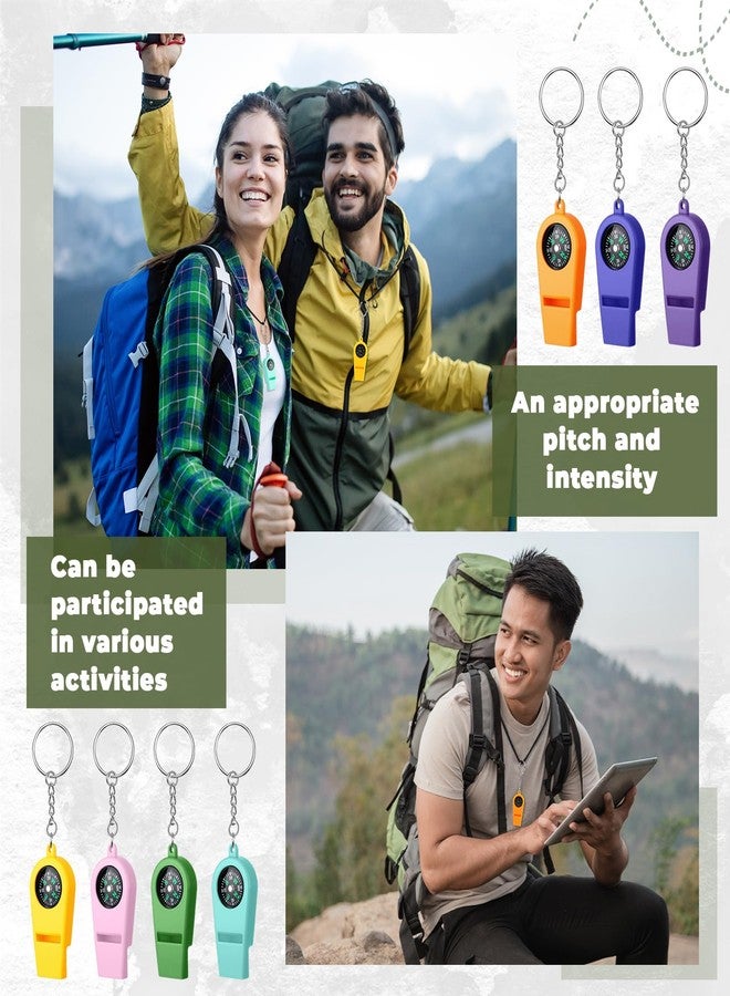 Tellegloww 50 Pcs 2 in 1 Emergency Whistles with Compass, Emergency Survival Whistle Bulk, and Ring Easy to Carry Loud Safety for Outdoor Hiking Hunting Camping Boating Fishing(10 Colors) - Image 4