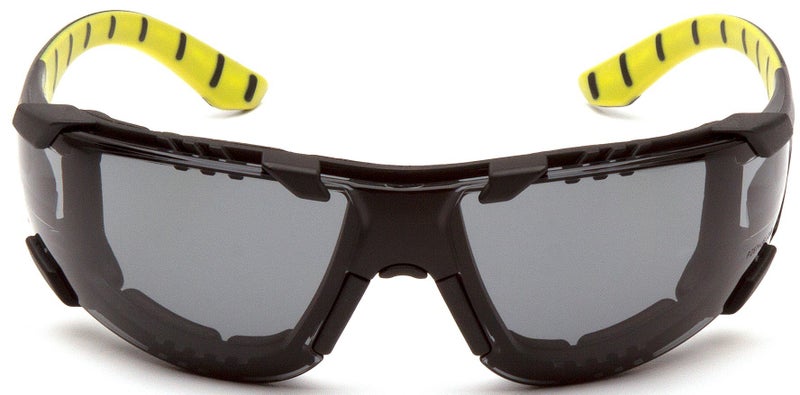 Pyramex Safety نظارات أمان بايرامكس إنديفور بلس إطار أسود/أخضر مع حشوة فوم عدسة رمادية H2MAX مضادة للضباب - Image 2