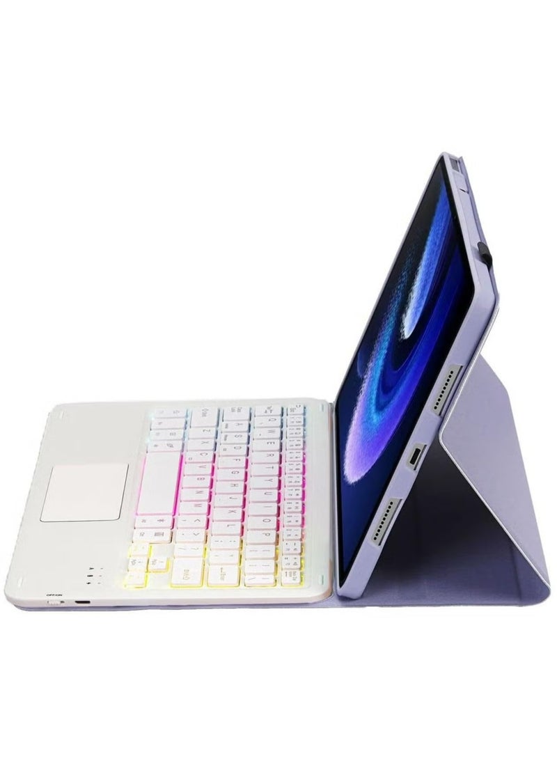 Generic Touchpad Arabic and English keyboard case for Redmi pad 10.6 inch 2022, backlight, multi-touch trackpad, flip stand case with pencil holder  - Image 2