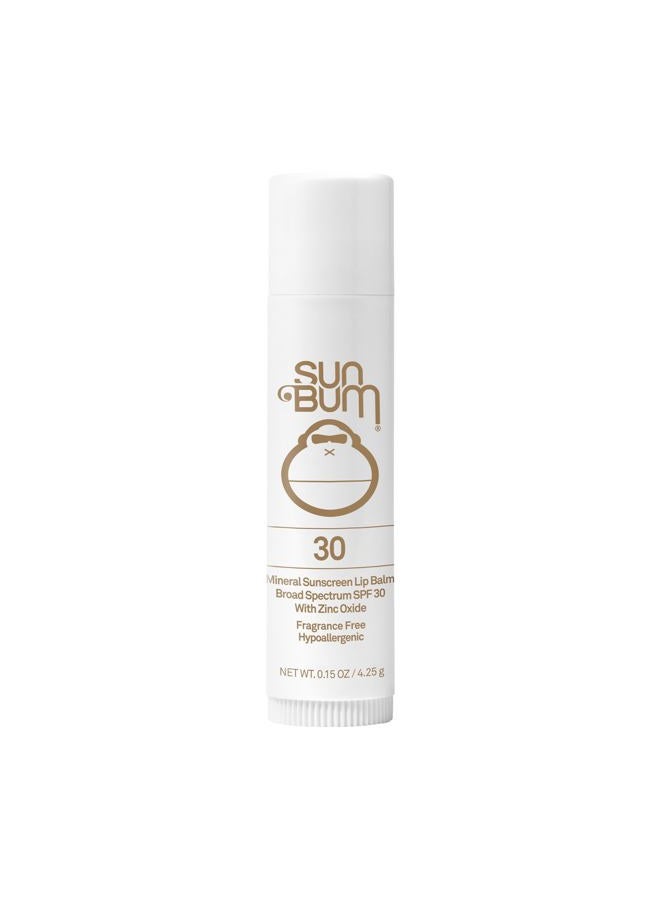 Sun Bum بلسم شفاه واقي من الشمس معدني SPF 30 - متوافق مع قانون هاواي 104 (خالي من أوكتينوكسات وأوكسي بنزون) - حماية واسعة الطيف من الأشعة فوق البنفسجية UVA/UVB - 0.15 أونصة - Image 1