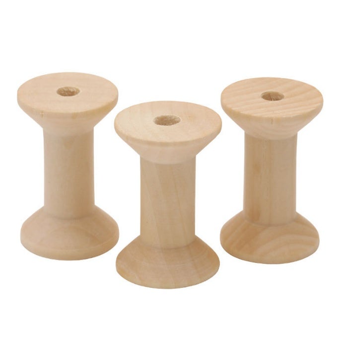24Pcs Wooden Empty Thread Spools Large Unfinished Wood Spools Wire Weaving Bobbins for Arts Crafts Cord Roll - Image 5