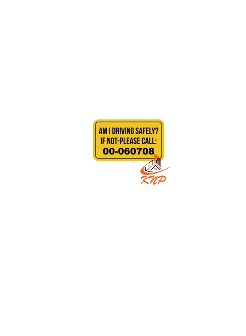 KNP Am I Driving Safely Vehicle Sticker With Numbers - Image 3